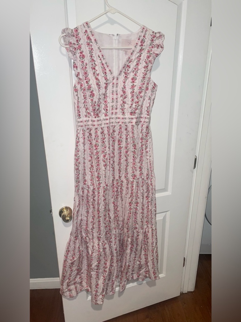 New! Gal Meets Glam Rosie Floral Flutter Sleeve Maxi Dress 🌹 size 6 - Picture 13 of 16